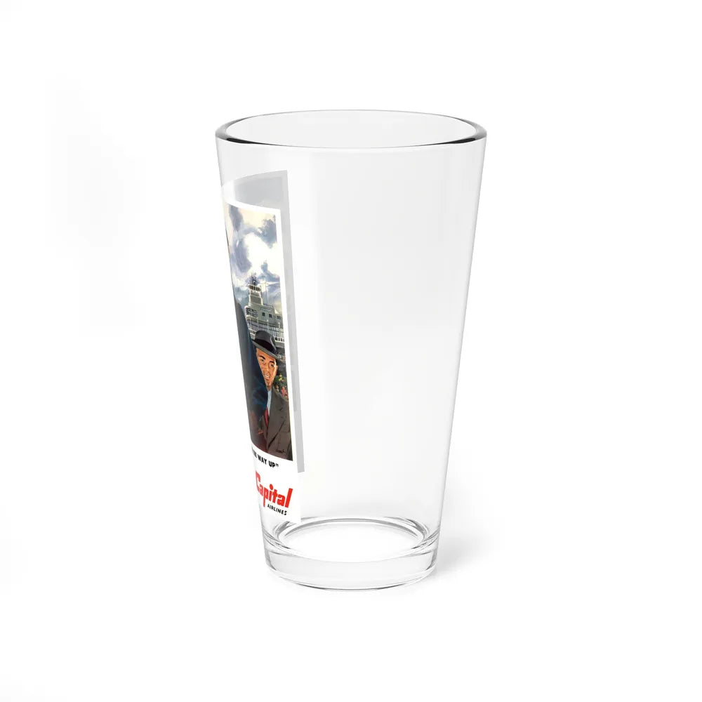 Capital Airlines advertisement (Magazine Illustration) Pint Glass 16oz-Go Mug Yourself