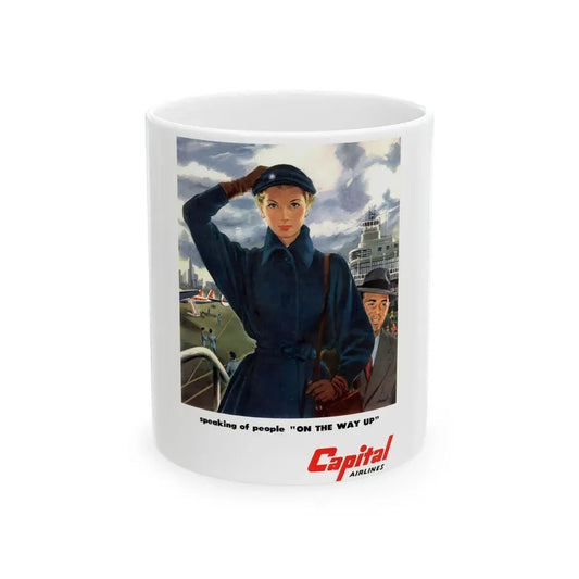 Capital Airlines advertisement - White Coffee Mug 11oz - Go Mug Yourself