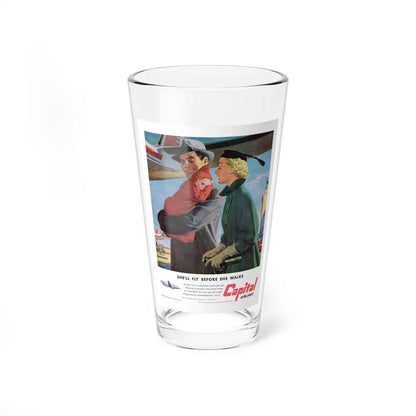 Capital Airlines - She'll Fly Before She Walks (Magazine Illustration) Pint Glass 16oz 16oz - Go Mug Yourself