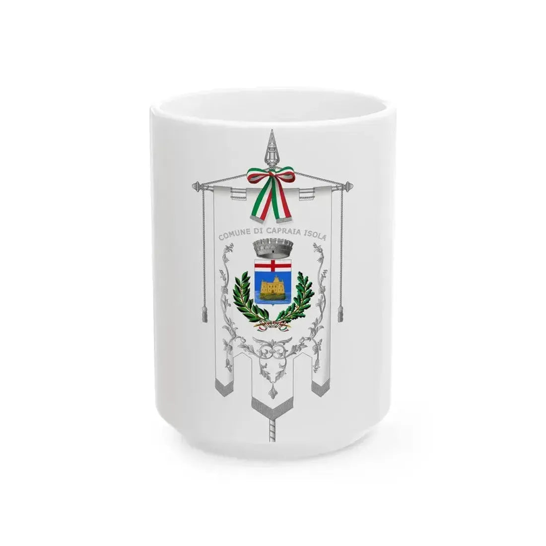 Capraia Isola-Gonfalone (Italy) White Coffee Mug 15oz - Go Mug Yourself