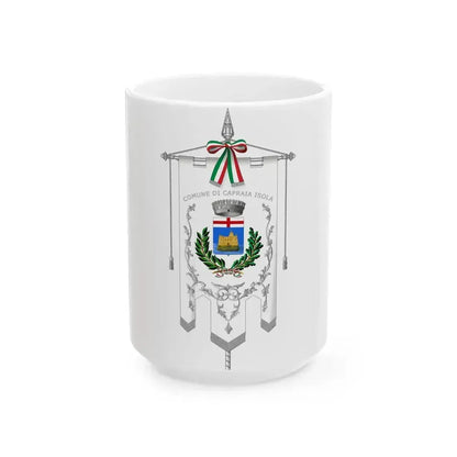 Capraia Isola-Gonfalone (Italy) White Coffee Mug 15oz - Go Mug Yourself