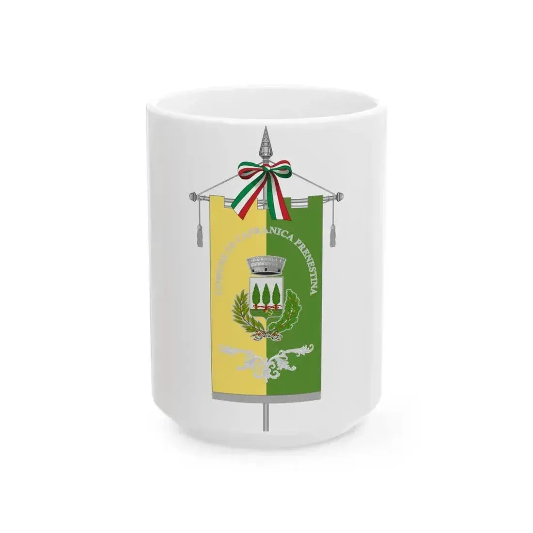 Capranica Prenestina-Gonfalone (Italy) White Coffee Mug 15oz - Go Mug Yourself