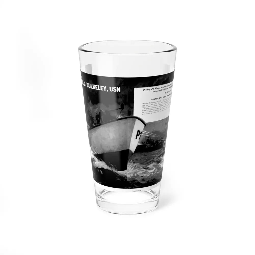 Capt. John D. Bulkeley, USN, Modern Man, August 1962 (Magazine Illustration) Pint Glass 16oz 16oz - Go Mug Yourself