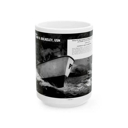 Capt. John D. Bulkeley, USN, Modern Man, August 1962 - White Coffee Mug 15oz - Go Mug Yourself