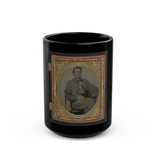 Captain Alexander Dixon Payne Of Co. H, 4th Virginia Cavalry Regiment, With Sword (U.S. Civil War) Black Coffee Mug 15oz - Go Mug Yourself