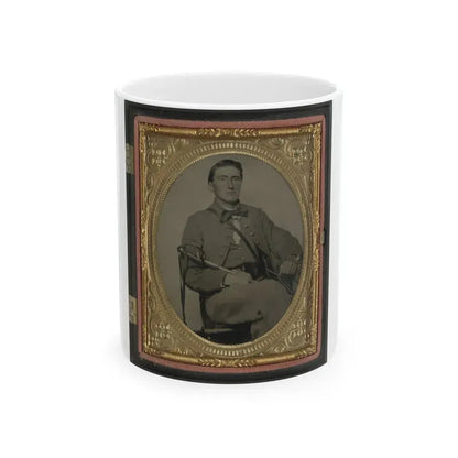 Captain Alexander Dixon Payne Of Co. H, 4th Virginia Cavalry Regiment, With Sword (U.S. Civil War) White Coffee Mug 11oz - Go Mug Yourself