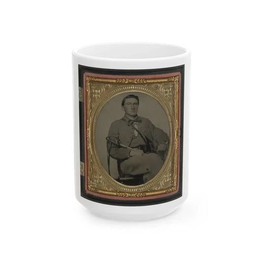 Captain Alexander Dixon Payne Of Co. H, 4th Virginia Cavalry Regiment, With Sword (U.S. Civil War) White Coffee Mug 15oz - Go Mug Yourself