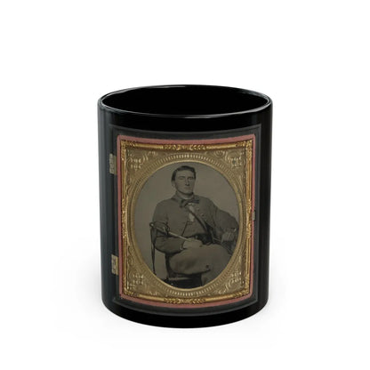 Captain Alexander Dixon Payne Of Co. H, 4th Virginia Cavalry Regiment, With Sword (U.S. Civil War) Black Coffee Mug-11oz-Go Mug Yourself