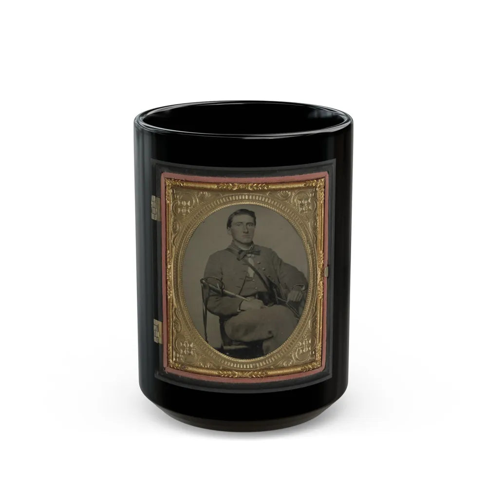 Captain Alexander Dixon Payne Of Co. H, 4th Virginia Cavalry Regiment, With Sword (U.S. Civil War) Black Coffee Mug-15oz-Go Mug Yourself