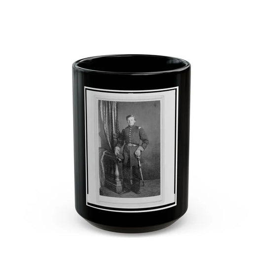 Captain Charles Nagel, Union Officer In The 32nd Indiana Regiment, Full-Length Portrait, Standing, Facing Front (U.S. Civil War) Black Coffee Mug-15oz-Go Mug Yourself