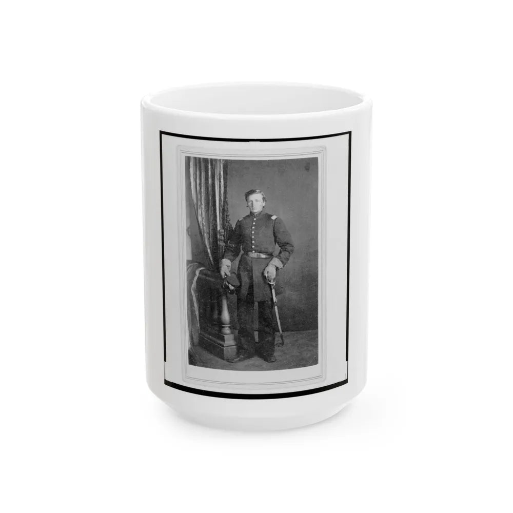 Captain Charles Nagel, Union Officer In The 32nd Indiana Regiment, Full-Length Portrait, Standing, Facing Front (U.S. Civil War) White Coffee Mug-15oz-Go Mug Yourself