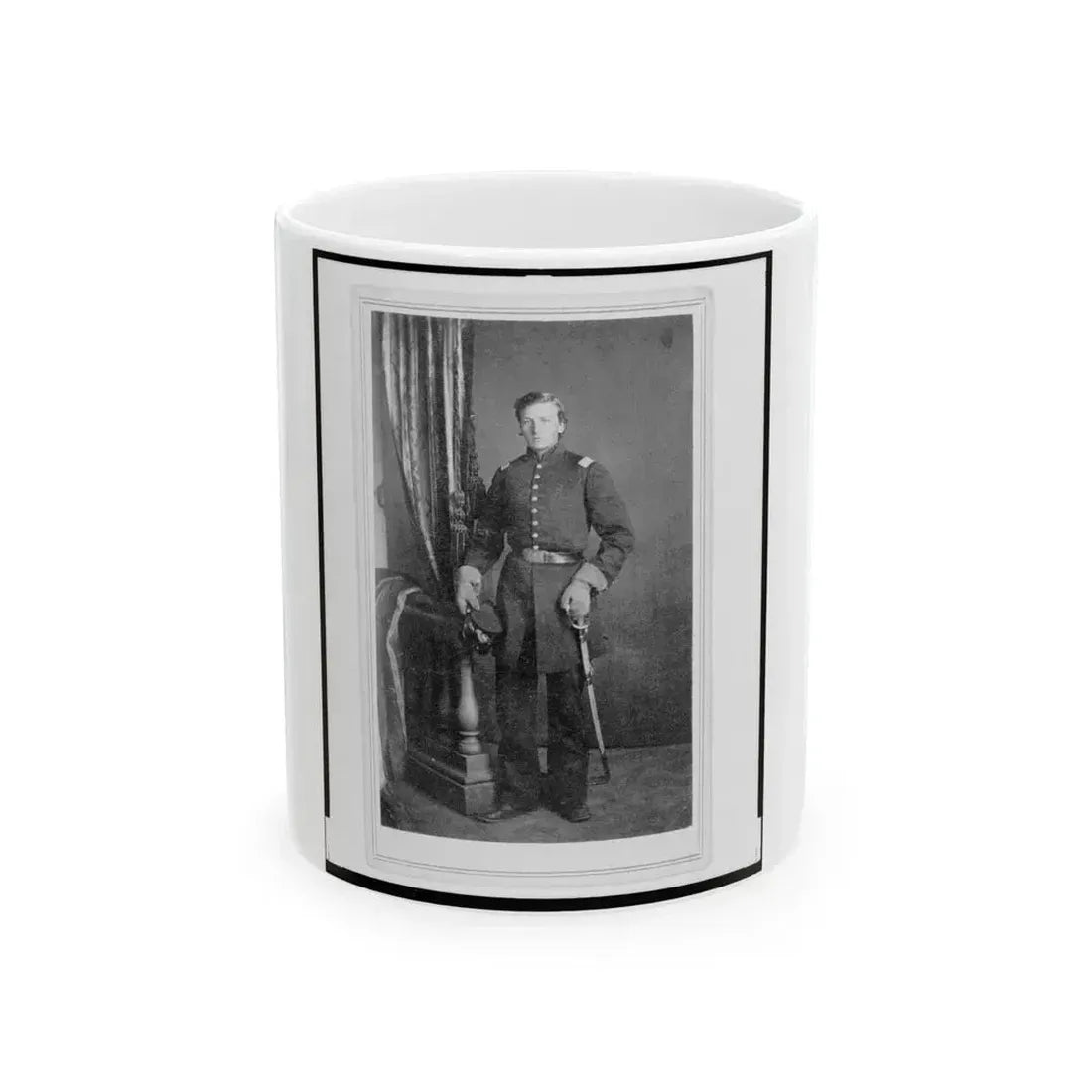 Captain Charles Nagel, Union Officer In The 32nd Indiana Regiment, Full-Length Portrait, Standing, Facing Front (U.S. Civil War) White Coffee Mug 11oz - Go Mug Yourself