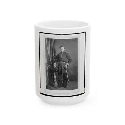 Captain Charles Nagel, Union Officer In The 32nd Indiana Regiment, Full-Length Portrait, Standing, Facing Front (U.S. Civil War) White Coffee Mug 15oz - Go Mug Yourself