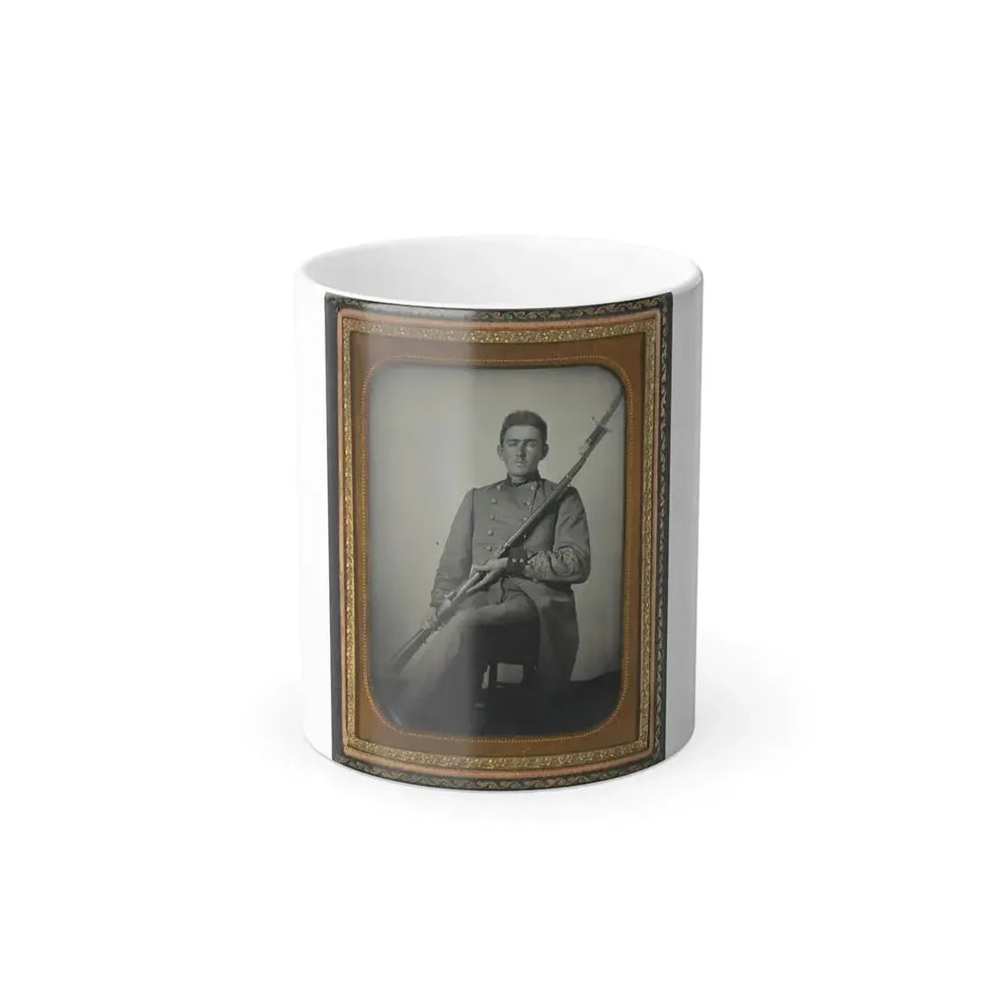 Captain Daniel Turrentine of Company G, 12Th Arkansas Infantry Regiment, in Full Officers' Uniform With Musket (U.S. Civil War) Color Changing Coffee Mug 11oz Default Title 11oz - Go Mug Yourself