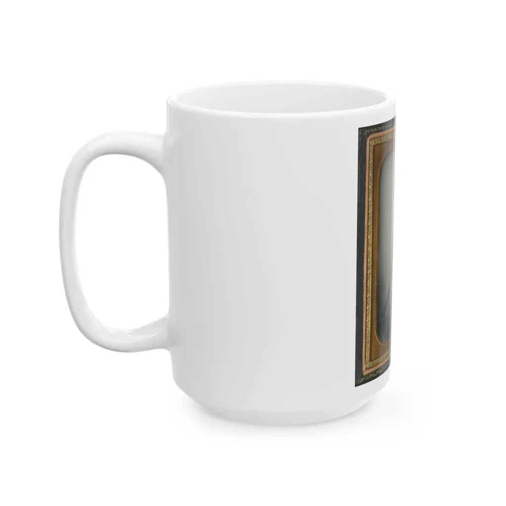 Captain Daniel Turrentine Of Company G, 12th Arkansas Infantry Regiment, In Full Officers' Uniform With Musket (U.S. Civil War) White Coffee Mug - Go Mug Yourself