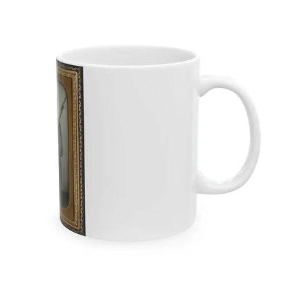 Captain Daniel Turrentine Of Company G, 12th Arkansas Infantry Regiment, In Full Officers' Uniform With Musket (U.S. Civil War) White Coffee Mug - Go Mug Yourself
