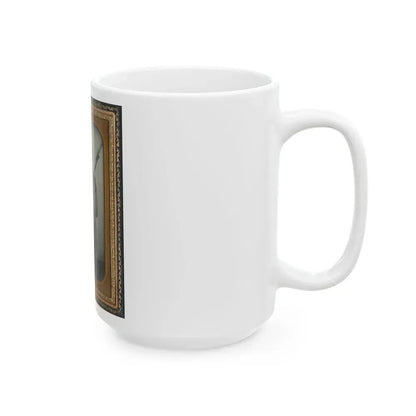 Captain Daniel Turrentine Of Company G, 12th Arkansas Infantry Regiment, In Full Officers' Uniform With Musket (U.S. Civil War) White Coffee Mug - Go Mug Yourself