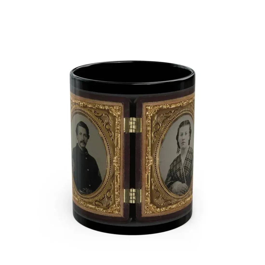 Captain Ferdinand F. Boltz Of Co. S, 12th Indiana Infantry Regiment, And Co. F, 88th Indiana Infantry Regiment And Siddie Boltz (U.S. Civil War) Black Coffee Mug 11oz - Go Mug Yourself