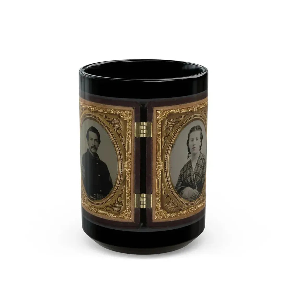Captain Ferdinand F. Boltz Of Co. S, 12th Indiana Infantry Regiment, And Co. F, 88th Indiana Infantry Regiment And Siddie Boltz (U.S. Civil War) Black Coffee Mug 15oz - Go Mug Yourself