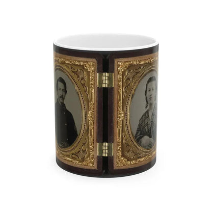 Captain Ferdinand F. Boltz Of Co. S, 12th Indiana Infantry Regiment, And Co. F, 88th Indiana Infantry Regiment And Siddie Boltz (U.S. Civil War) White Coffee Mug 11oz - Go Mug Yourself