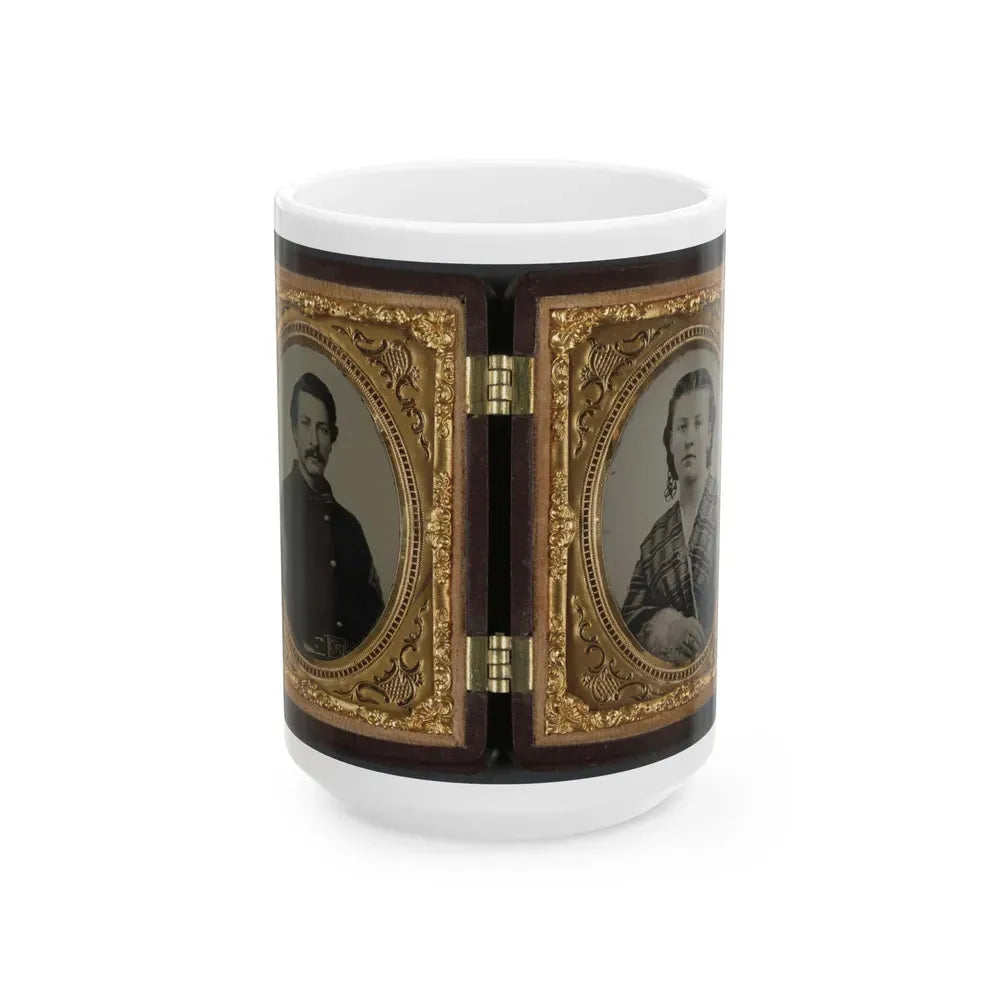 Captain Ferdinand F. Boltz Of Co. S, 12th Indiana Infantry Regiment, And Co. F, 88th Indiana Infantry Regiment And Siddie Boltz (U.S. Civil War) White Coffee Mug 15oz - Go Mug Yourself