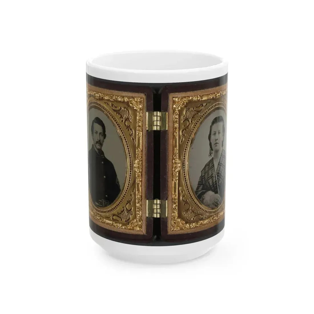 Captain Ferdinand F. Boltz Of Co. S, 12th Indiana Infantry Regiment, And Co. F, 88th Indiana Infantry Regiment And Siddie Boltz (U.S. Civil War) White Coffee Mug 15oz - Go Mug Yourself