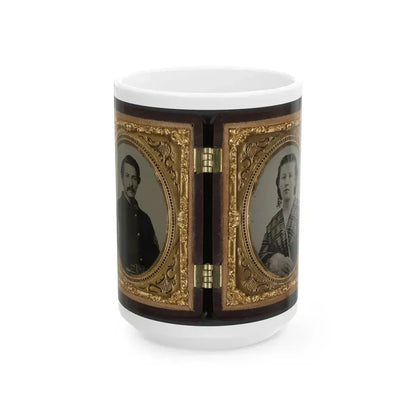 Captain Ferdinand F. Boltz Of Co. S, 12th Indiana Infantry Regiment, And Co. F, 88th Indiana Infantry Regiment And Siddie Boltz (U.S. Civil War) White Coffee Mug 15oz - Go Mug Yourself