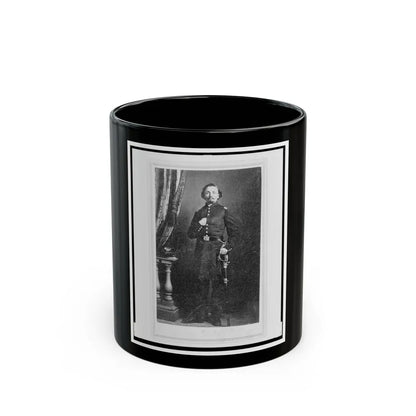 Captain Frederick Ludwig (Lodewig), Union Officer In The 32nd Indiana Regiment, Full-Length Portrait, Facing Front (U.S. Civil War) Black Coffee Mug-11oz-Go Mug Yourself