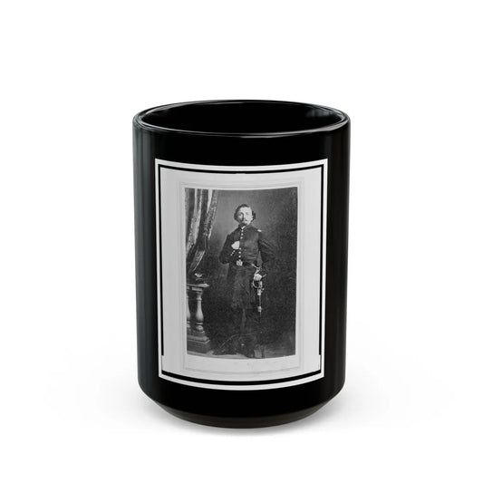 Captain Frederick Ludwig (Lodewig), Union Officer In The 32nd Indiana Regiment, Full-Length Portrait, Facing Front (U.S. Civil War) Black Coffee Mug-15oz-Go Mug Yourself