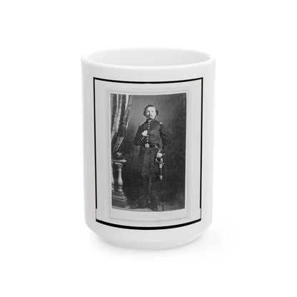 Captain Frederick Ludwig (Lodewig), Union Officer In The 32nd Indiana Regiment, Full-Length Portrait, Facing Front (U.S. Civil War) White Coffee Mug-15oz-Go Mug Yourself