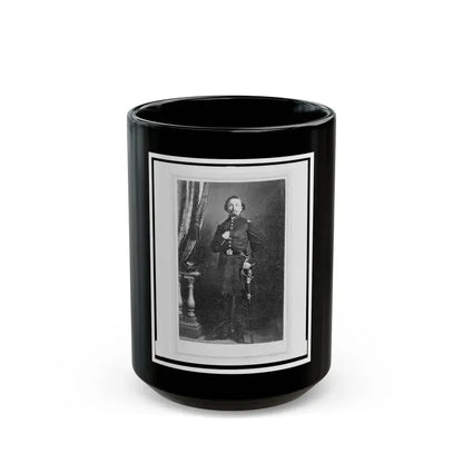Captain Frederick Ludwig (Lodewig), Union Officer In The 32nd Indiana Regiment, Full-Length Portrait, Facing Front (U.S. Civil War) Black Coffee Mug 15oz - Go Mug Yourself