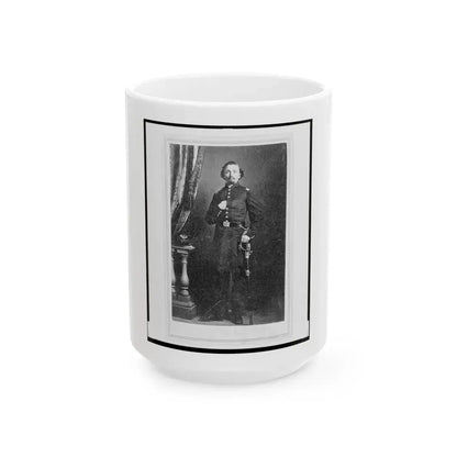 Captain Frederick Ludwig (Lodewig), Union Officer In The 32nd Indiana Regiment, Full-Length Portrait, Facing Front (U.S. Civil War) White Coffee Mug 15oz - Go Mug Yourself