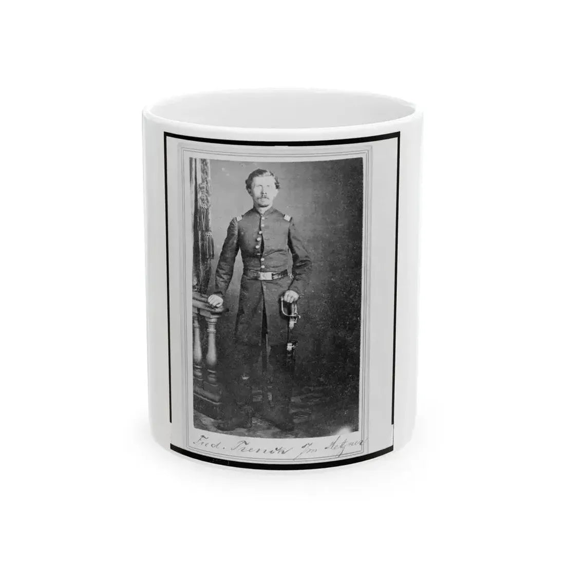 Captain Frederick  Ned  Trenk (Trenck), Union Officer In The 32nd Indiana Regiment, Full-Length Portrait, Standing, Facing Front (U.S. Civil War) White Coffee Mug 11oz - Go Mug Yourself