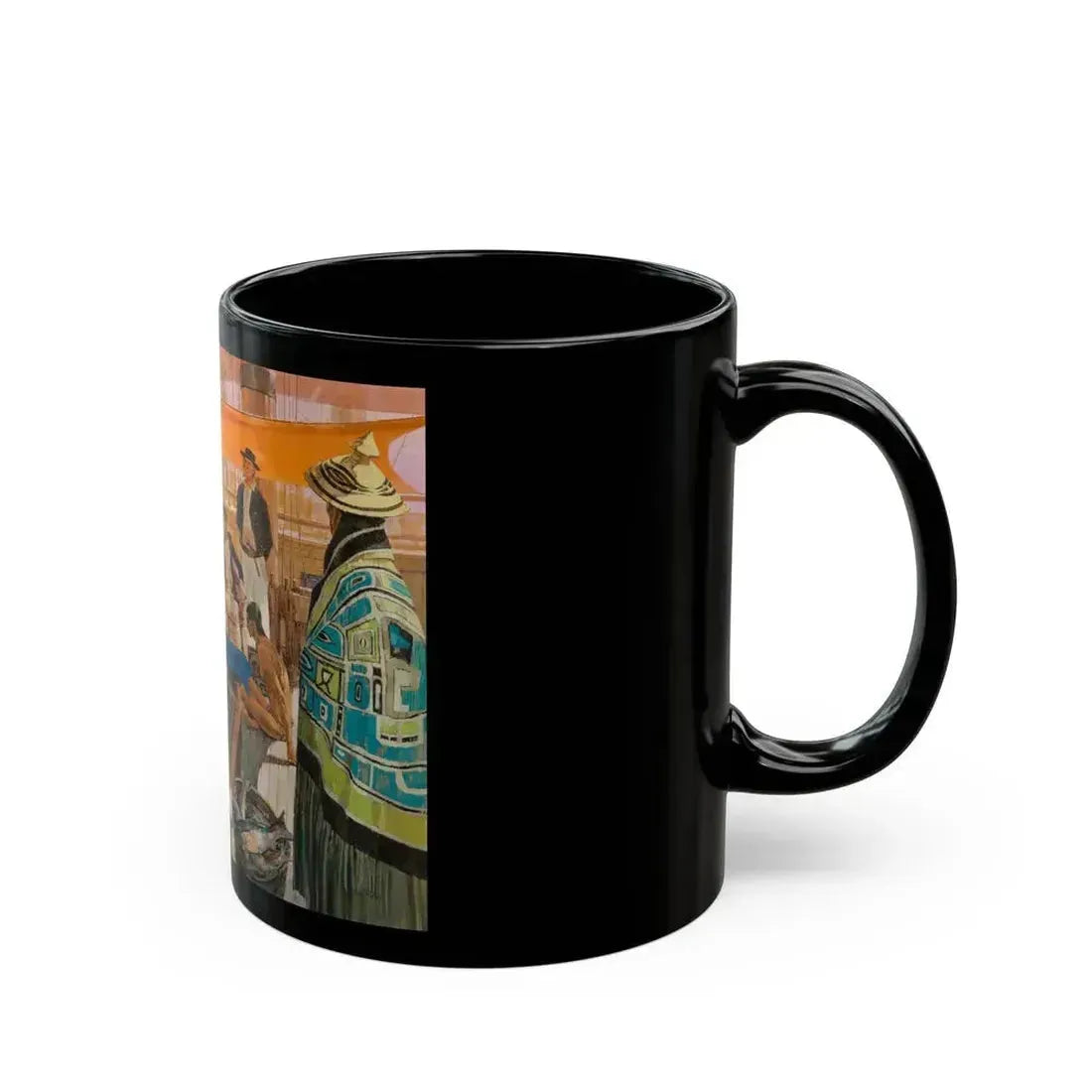 Captain Gray Anchors in the Colombia, Great Moments in American History illustration, 1966 - Black Coffee Mug - Go Mug Yourself