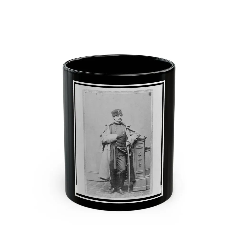 Captain Hubert Anton Casimir Dilger, Union Officer, Full-Length Portrait, Standing, Facing Front (U.S. Civil War) Black Coffee Mug-11oz-Go Mug Yourself