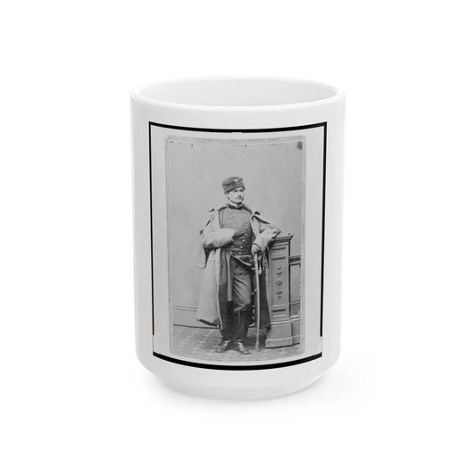 Captain Hubert Anton Casimir Dilger, Union Officer, Full-Length Portrait, Standing, Facing Front (U.S. Civil War) White Coffee Mug-15oz-Go Mug Yourself