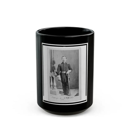 Captain Isidore Esslinger, Union Officer In The 32nd Indiana  Regiment, Full-Length Portrait, Standing, Facing Front (U.S. Civil War) Black Coffee Mug 15oz - Go Mug Yourself