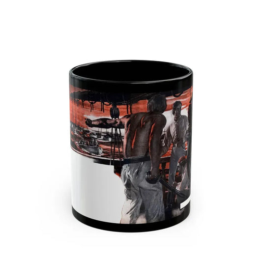 Captain Jeff's Secret Weapon, Argosy, May 1949 - Black Coffee Mug 11oz - Go Mug Yourself