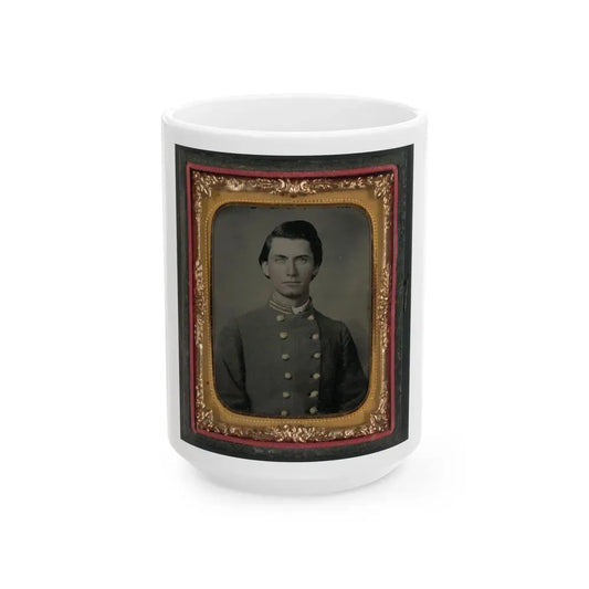 Captain Jesse Sharpe Barnes, F Company, 4th North Carolina Infantry In Frock Coat (U.S. Civil War) White Coffee Mug 15oz - Go Mug Yourself