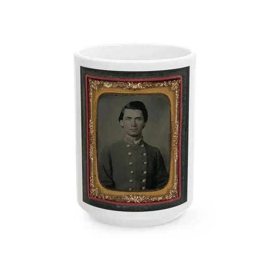 Captain Jesse Sharpe Barnes, F Company, 4th North Carolina Infantry In Frock Coat (U.S. Civil War) White Coffee Mug 15oz - Go Mug Yourself