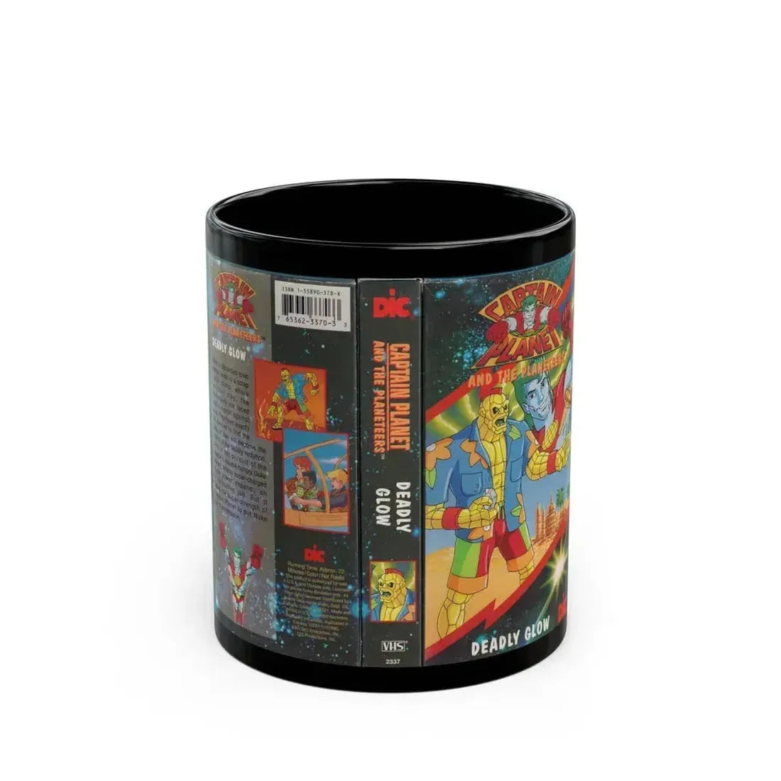CAPTAIN PLANET AND THE PLANETEERS DEADLY GLOW (VHS COVER) - Black Coffee Mug 11oz - Go Mug Yourself