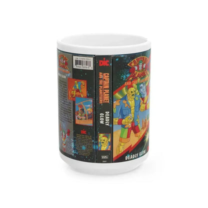 CAPTAIN PLANET AND THE PLANETEERS DEADLY GLOW (VHS COVER) - White Coffee Mug 15oz - Go Mug Yourself
