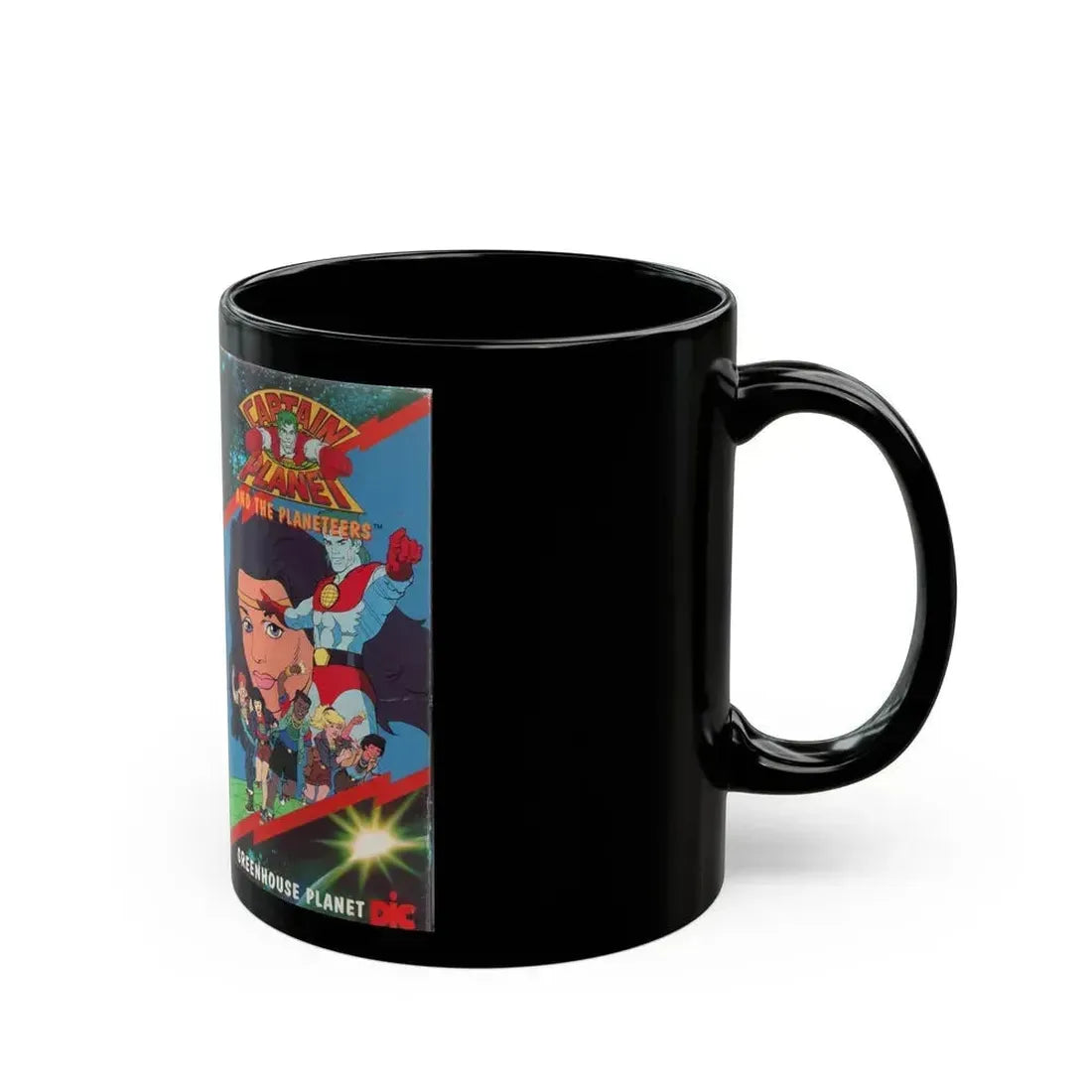 CAPTAIN PLANET AND THE PLANETEERS GREENHOUSE PLANET (VHS COVER) - Black Coffee Mug - Go Mug Yourself