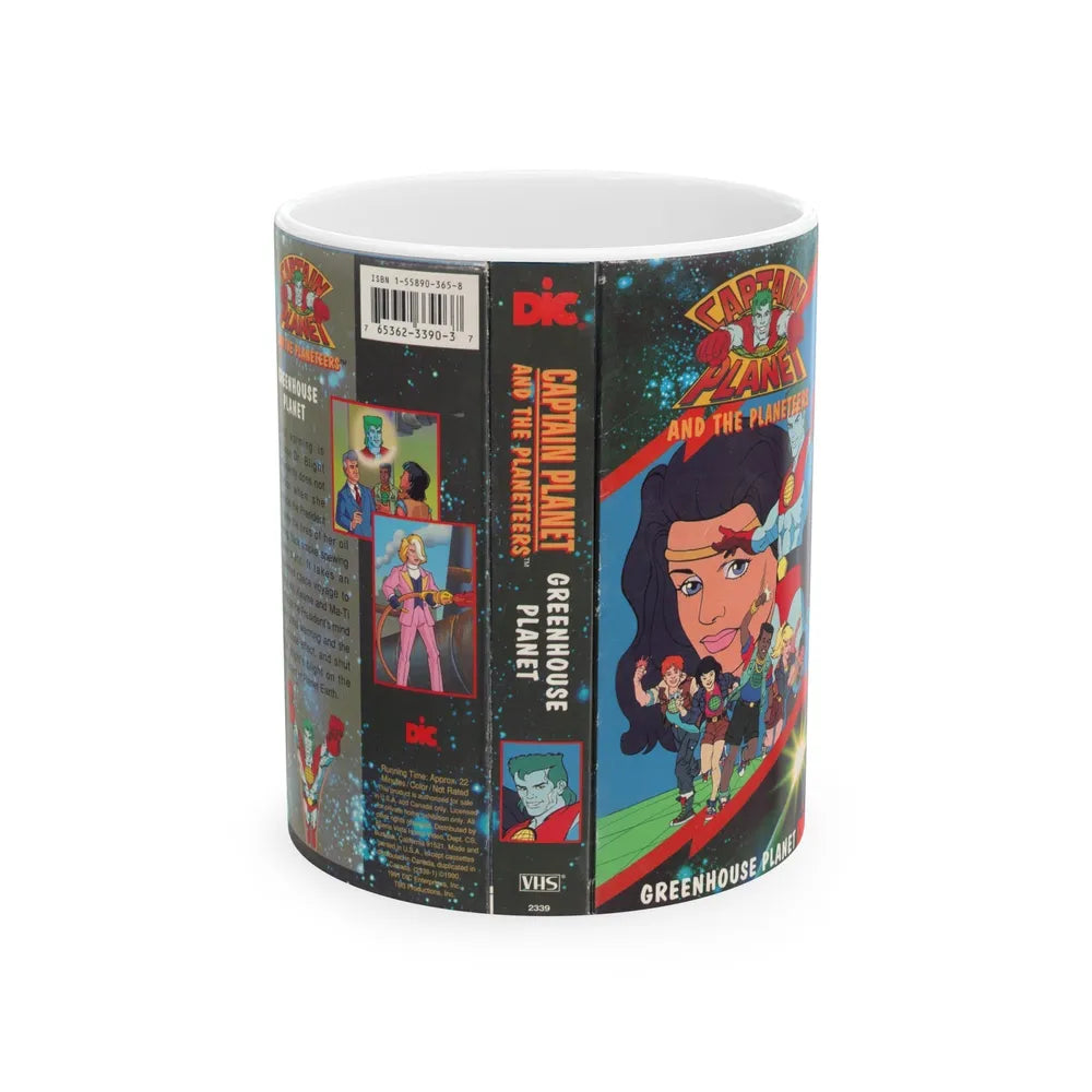 CAPTAIN PLANET AND THE PLANETEERS GREENHOUSE PLANET (VHS COVER) - White Coffee Mug-11oz-Go Mug Yourself