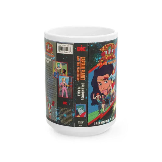 CAPTAIN PLANET AND THE PLANETEERS GREENHOUSE PLANET (VHS COVER) - White Coffee Mug 15oz - Go Mug Yourself