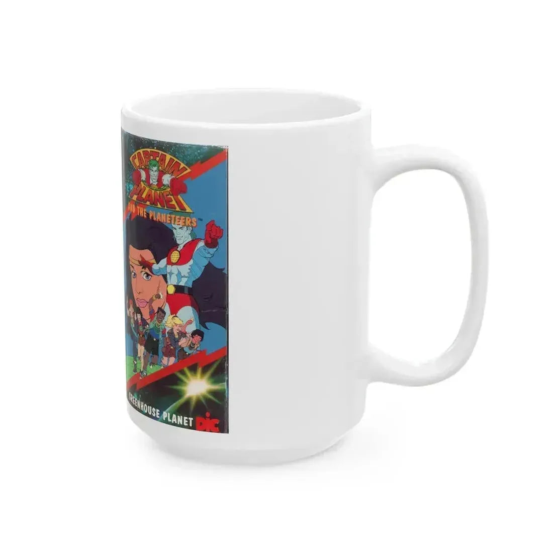CAPTAIN PLANET AND THE PLANETEERS GREENHOUSE PLANET (VHS COVER) - White Coffee Mug - Go Mug Yourself