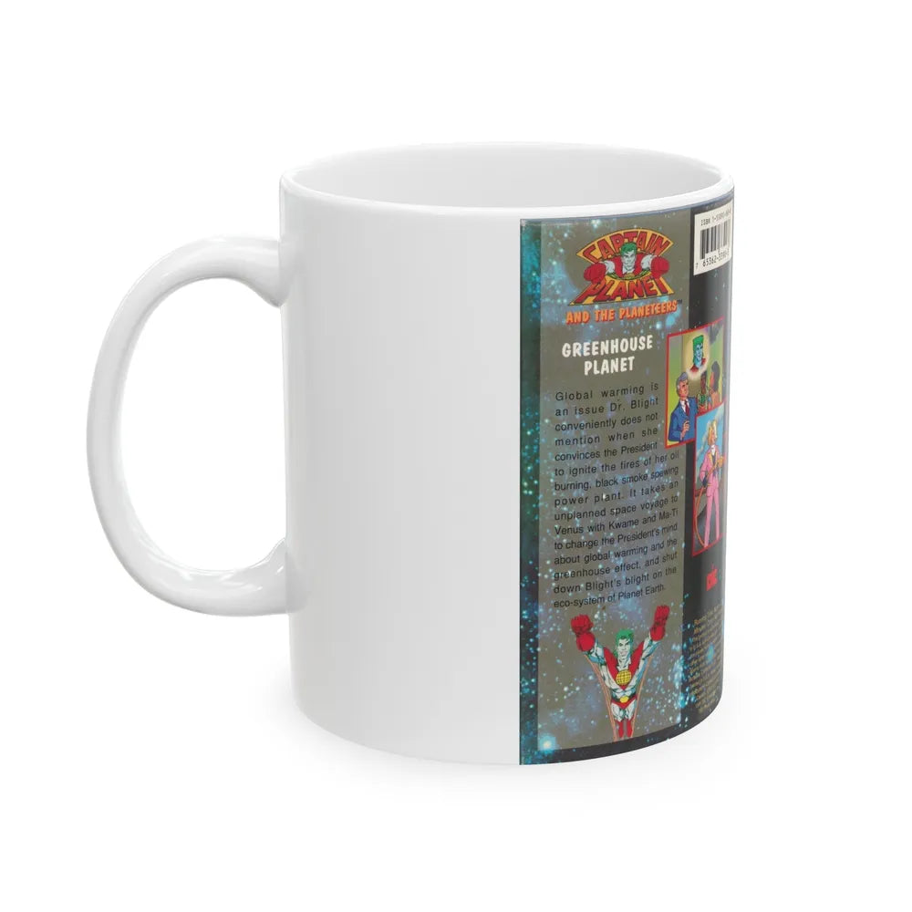 CAPTAIN PLANET AND THE PLANETEERS GREENHOUSE PLANET (VHS COVER) - White Coffee Mug-Go Mug Yourself