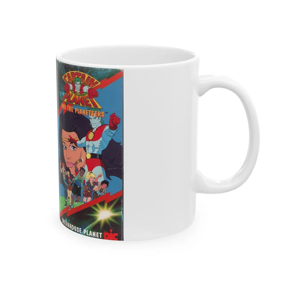 CAPTAIN PLANET AND THE PLANETEERS GREENHOUSE PLANET (VHS COVER) - White Coffee Mug-Go Mug Yourself