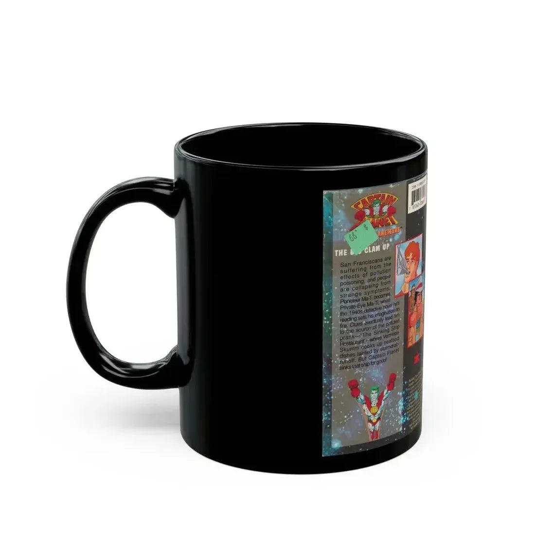 CAPTAIN PLANET AND THE PLANETEERS THE BIG CLAM UP (VHS COVER) - Black Coffee Mug - Go Mug Yourself