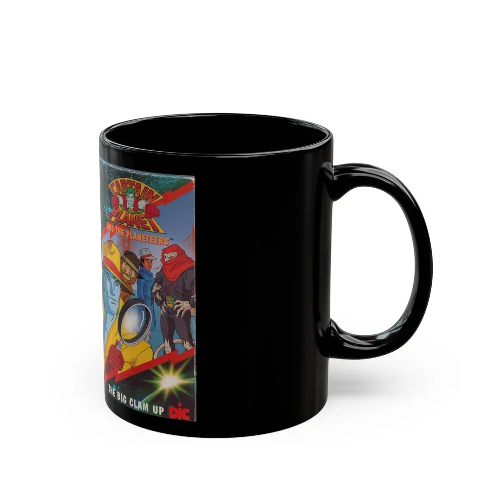 CAPTAIN PLANET AND THE PLANETEERS THE BIG CLAM UP (VHS COVER) - Black Coffee Mug-Go Mug Yourself